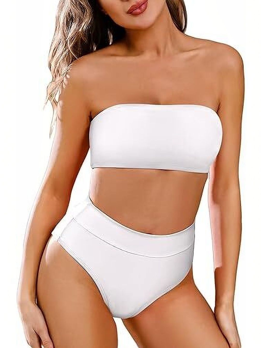 Glam Woeld Strapless Neck Swim Bikini Set Swimwear