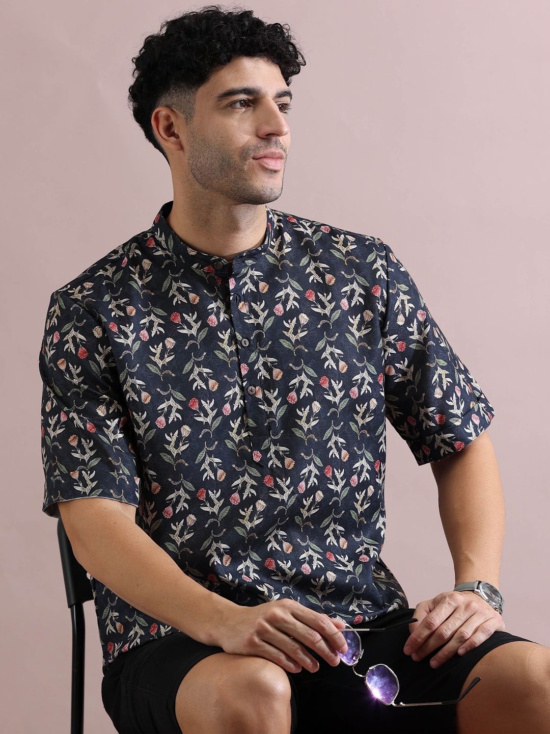 FILORI STUDIO Men Floral Printed Kurta