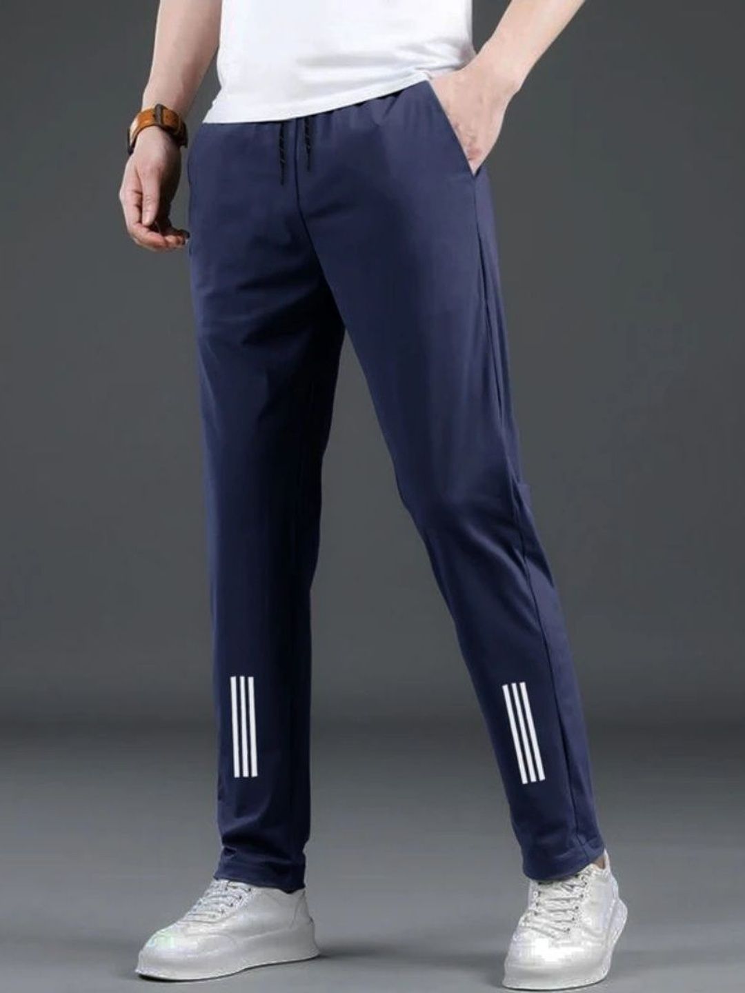 Metronaut Men Pack of 2 Tapered Fit Striped Training Track Pants