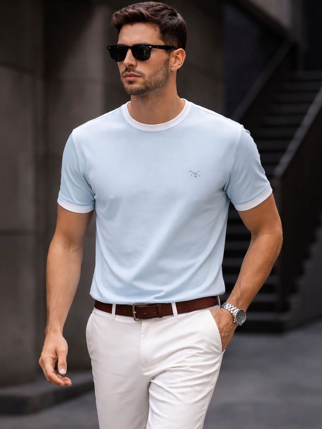 Parcel Yard Men Brand Logo T-shirt