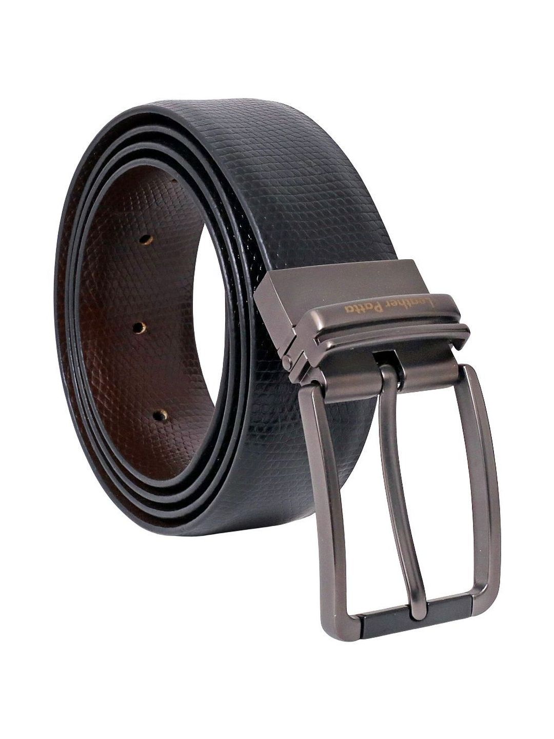 Leather Patta Men Textured Leather Reversible Formal Belt