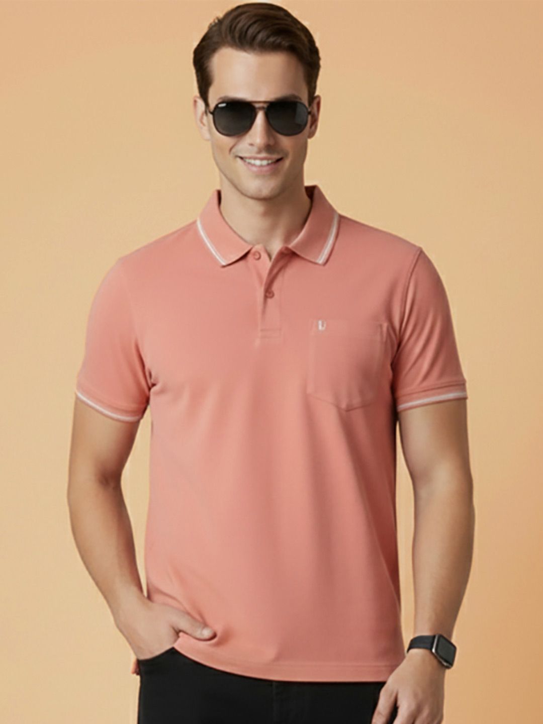 UNIBERRY JEANS Men Polo Collar Pockets T-shirt