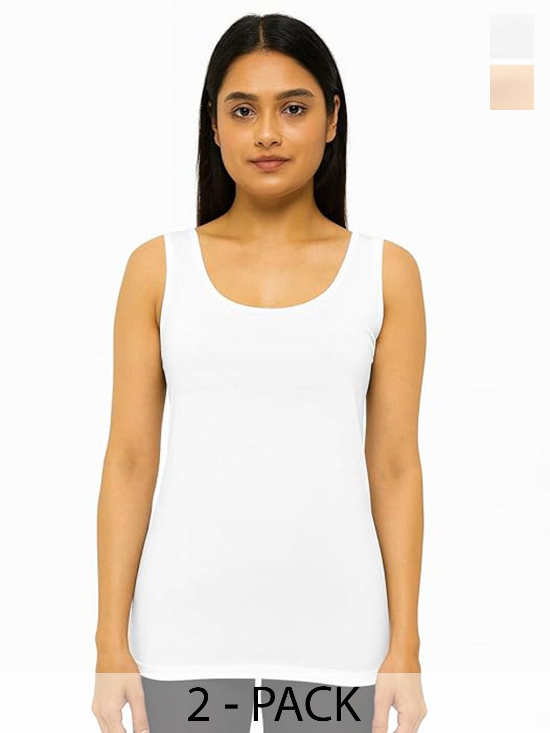 HPA HIDDEN POWER APPAREL Pack of 2 Cotton Non Padded Camisoles