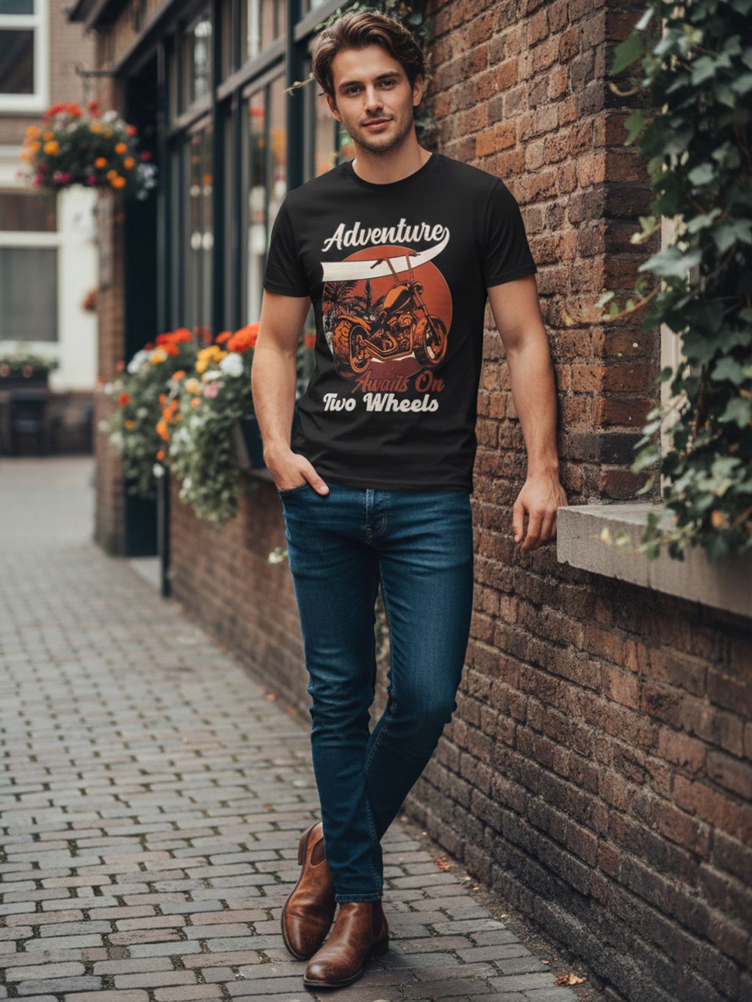 The Roadster Lifestyle Co Printed Round Neck T-Shirt