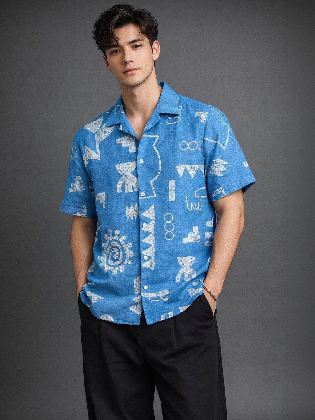 DYMORA DYMORA Men Comfort Printed Casual Shirt