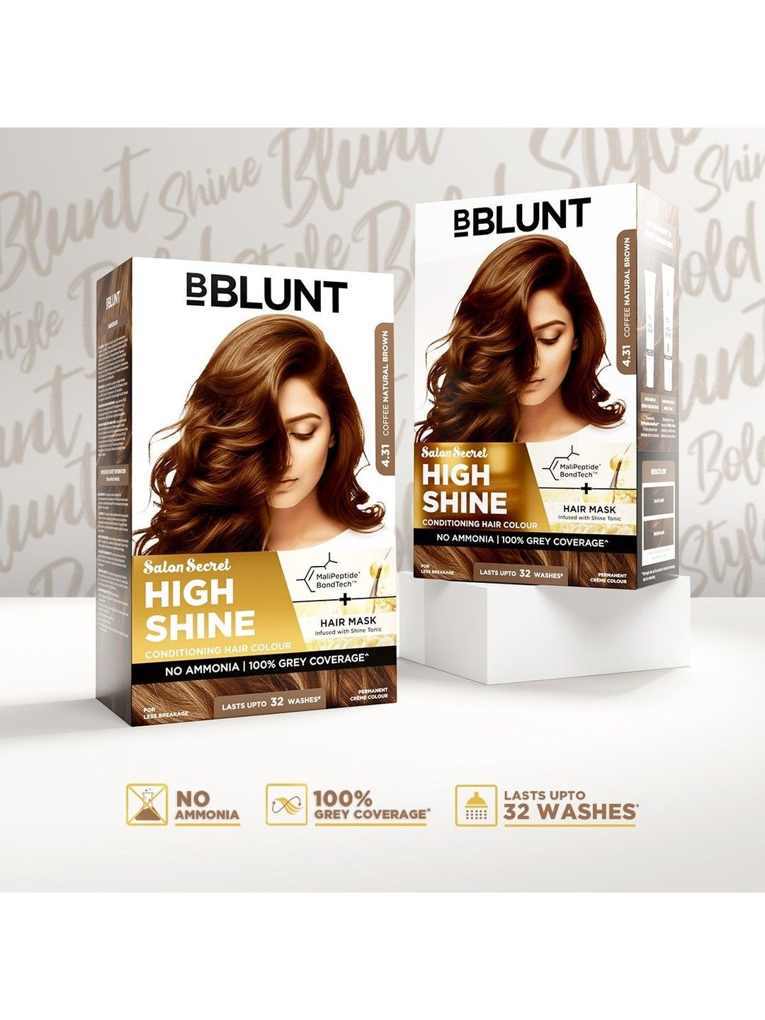 BBLUNT BBLUNT Set Of 2 Salon Secret High Shine Conditioning Hair Colour  - 130 g Each - Brown