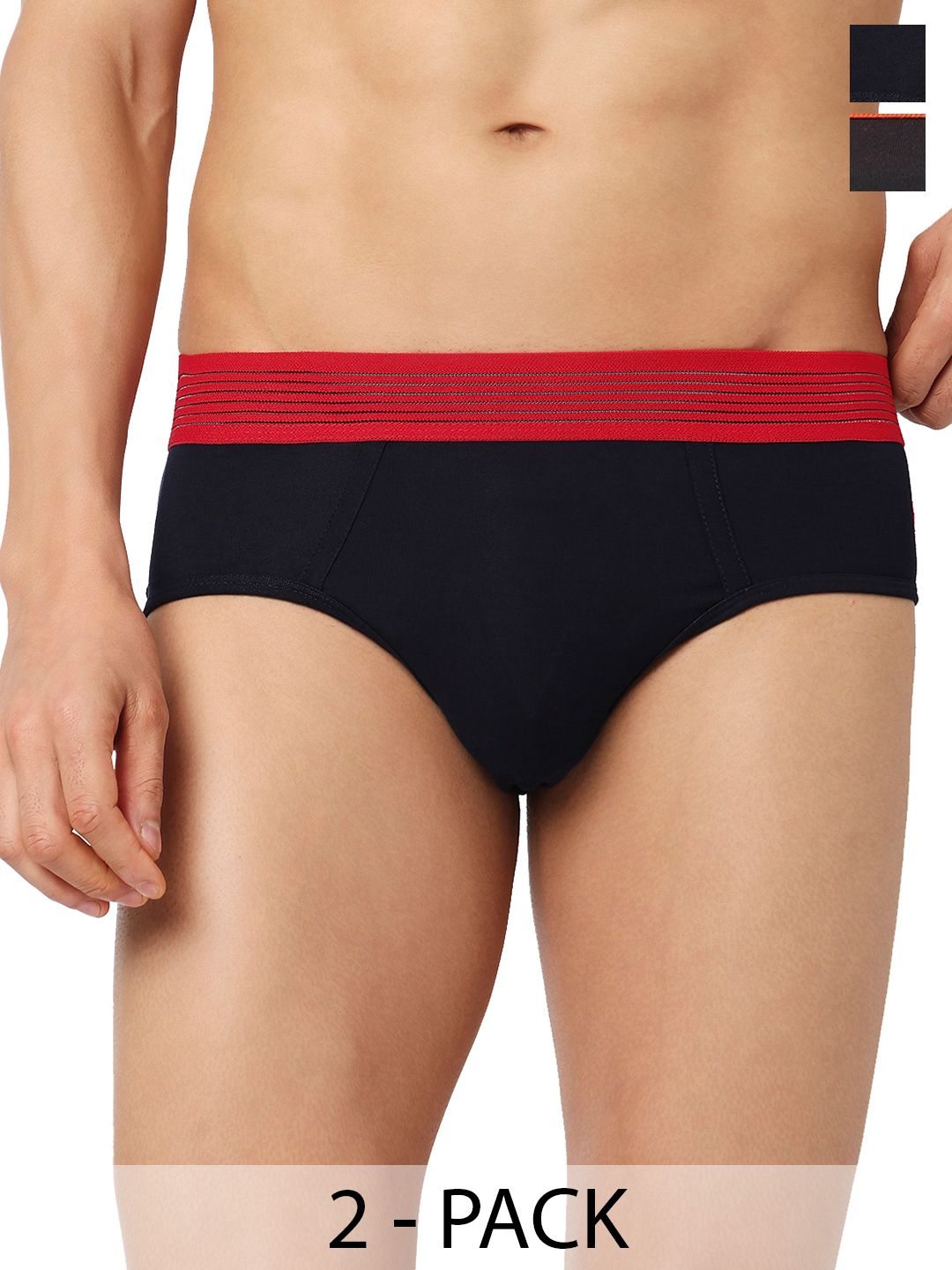 UnderJeans by Spykar Men Pack of 2 Cotton Blend Basic Briefs