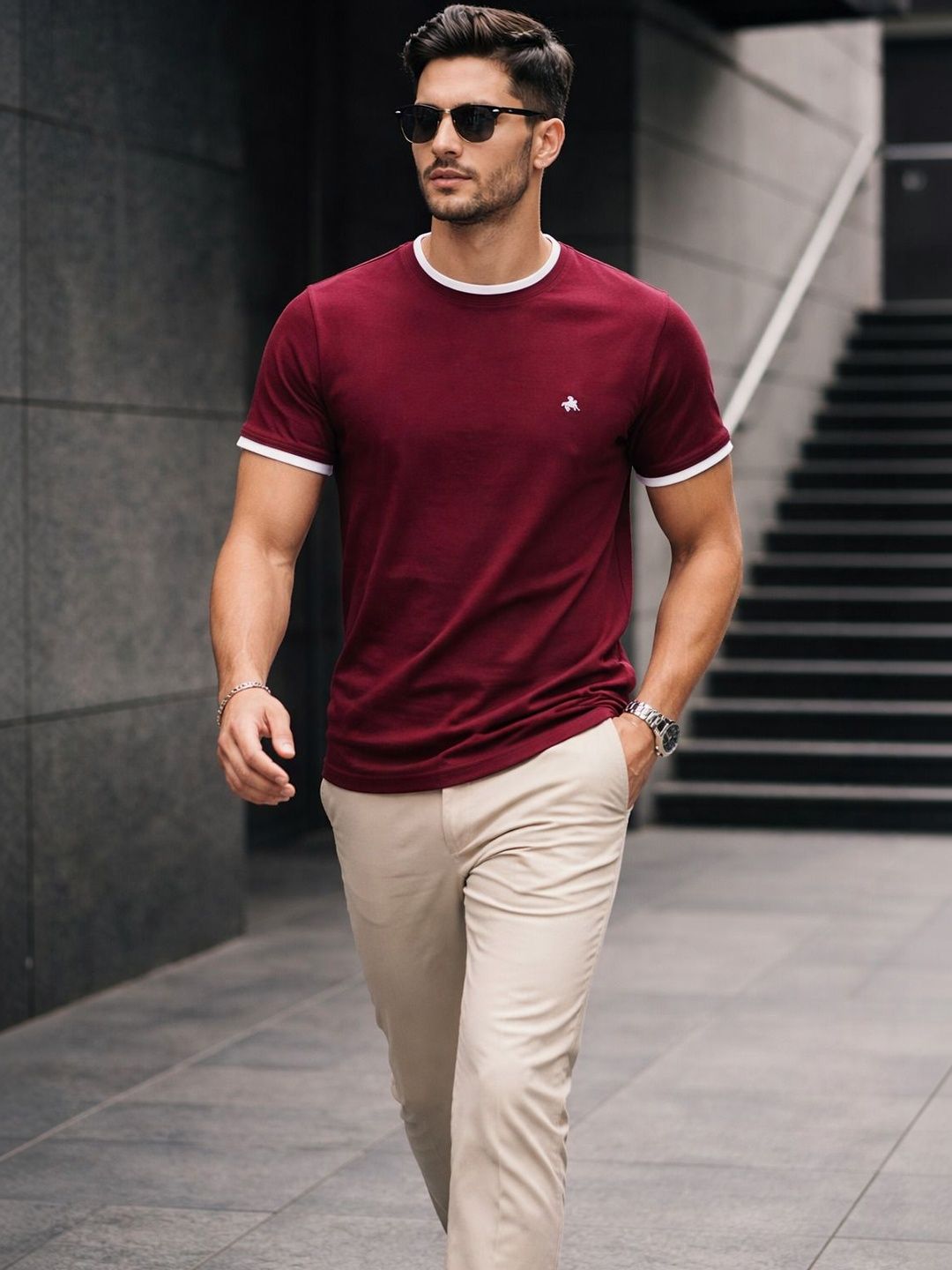 Parcel Yard Men Brand Logo T-shirt