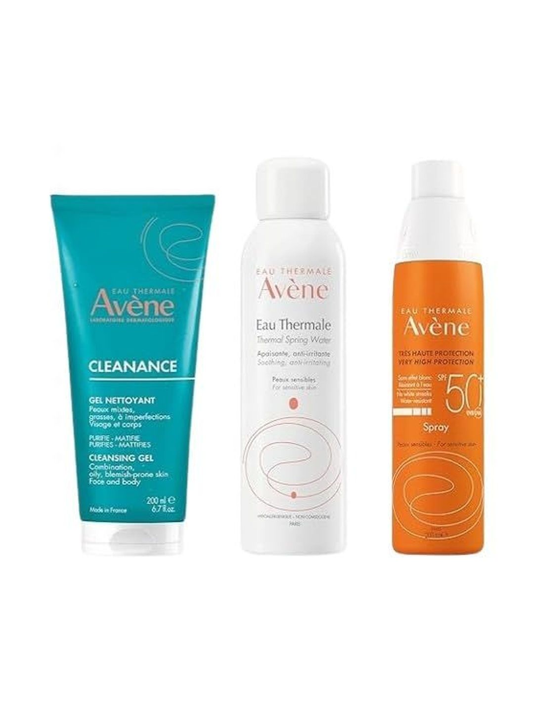 Buy Avene Set Of 3 Cleansing Gel 200Ml & Thermal Spring Water