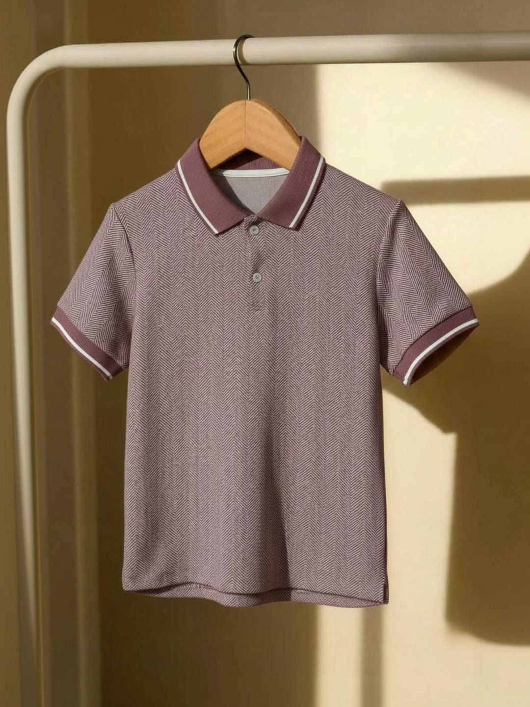 MACK JONNEY Men Polo Collar T-shirt