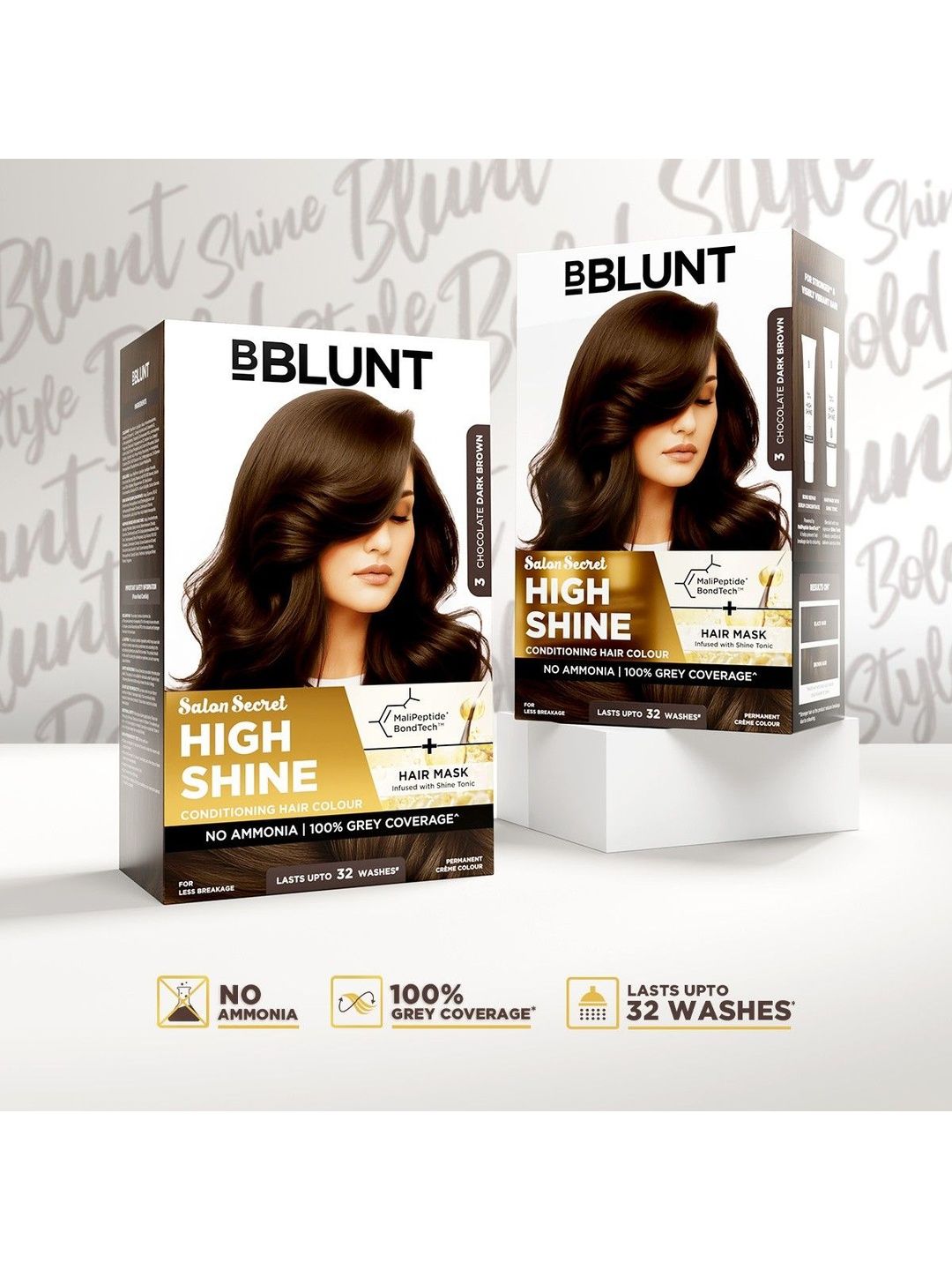 BBLUNT BBLUNT Set Of 2 Salon Secret High Shine Hair Colour - 130 g Each - Chocolate Dark Brown