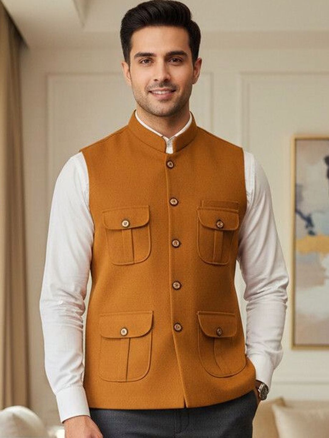 URBAN KANYA Mandarin Collar Nehru Jackets