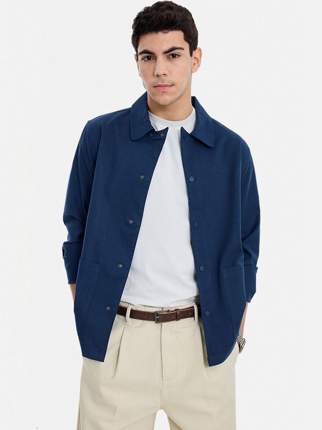 Snitch Navy Solid Jacket