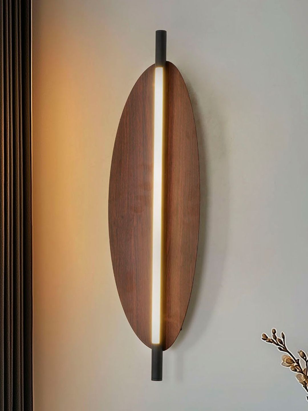Stello Brown & Brown Textured Metal Contemporary Abstract Shaped Shaped Wall Lamp