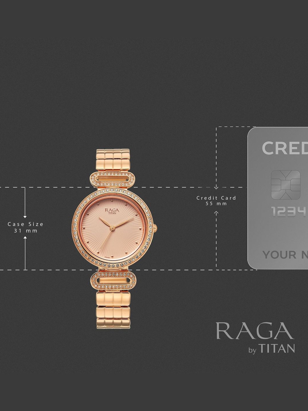 Raga Allure Rose Gold Dial Quartz Analog Watch - 2796WM01