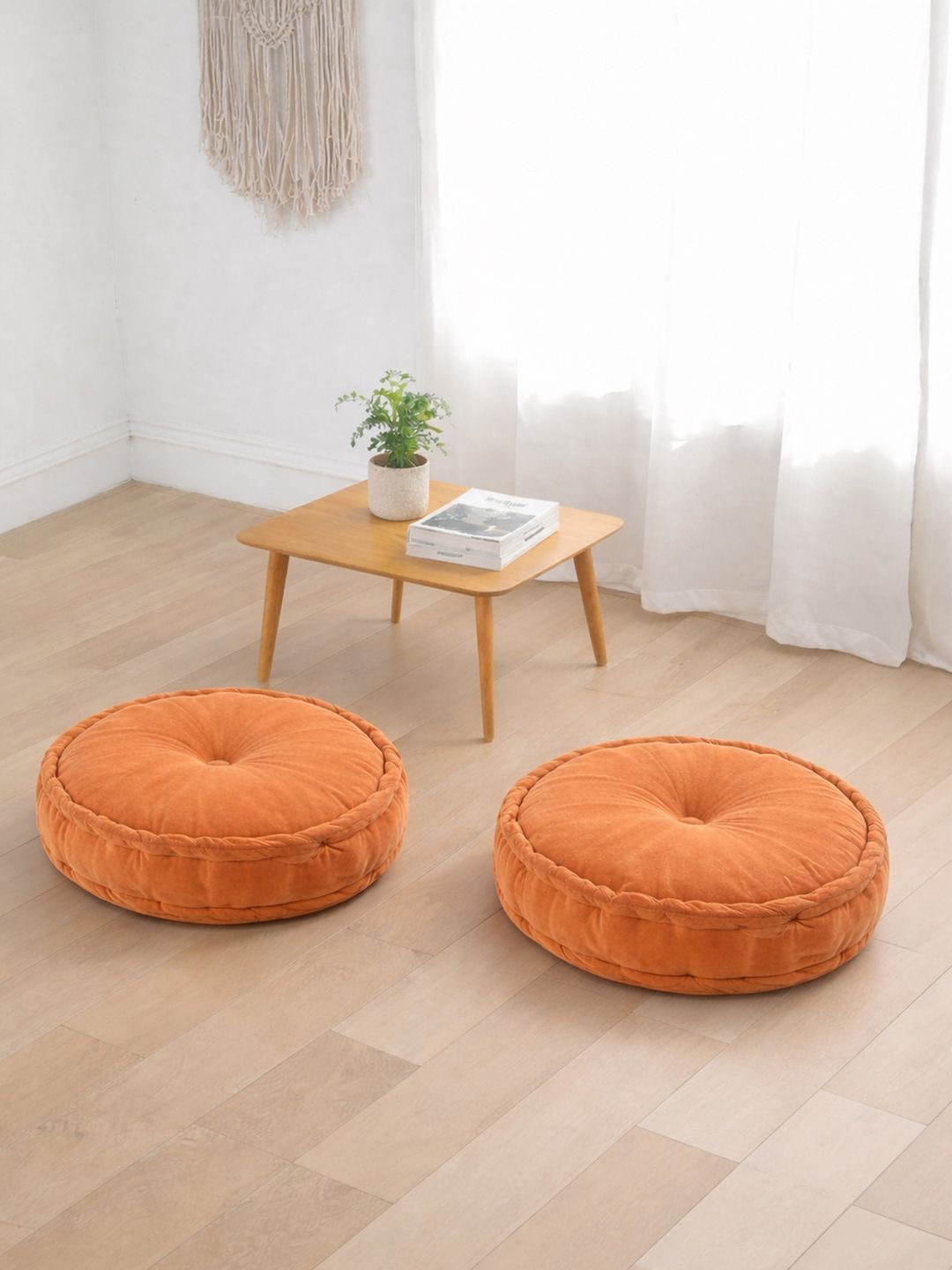 Aura Set Of 2 Yellow Velvet Chair Pads