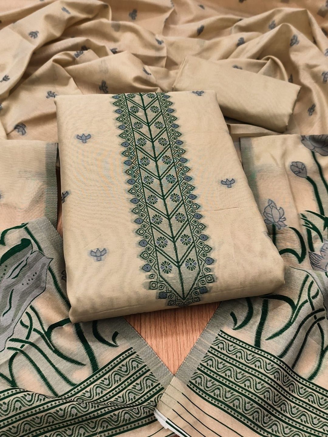Dhaaga Ghar Embroidered Pure Cotton Unstitched Dress Material