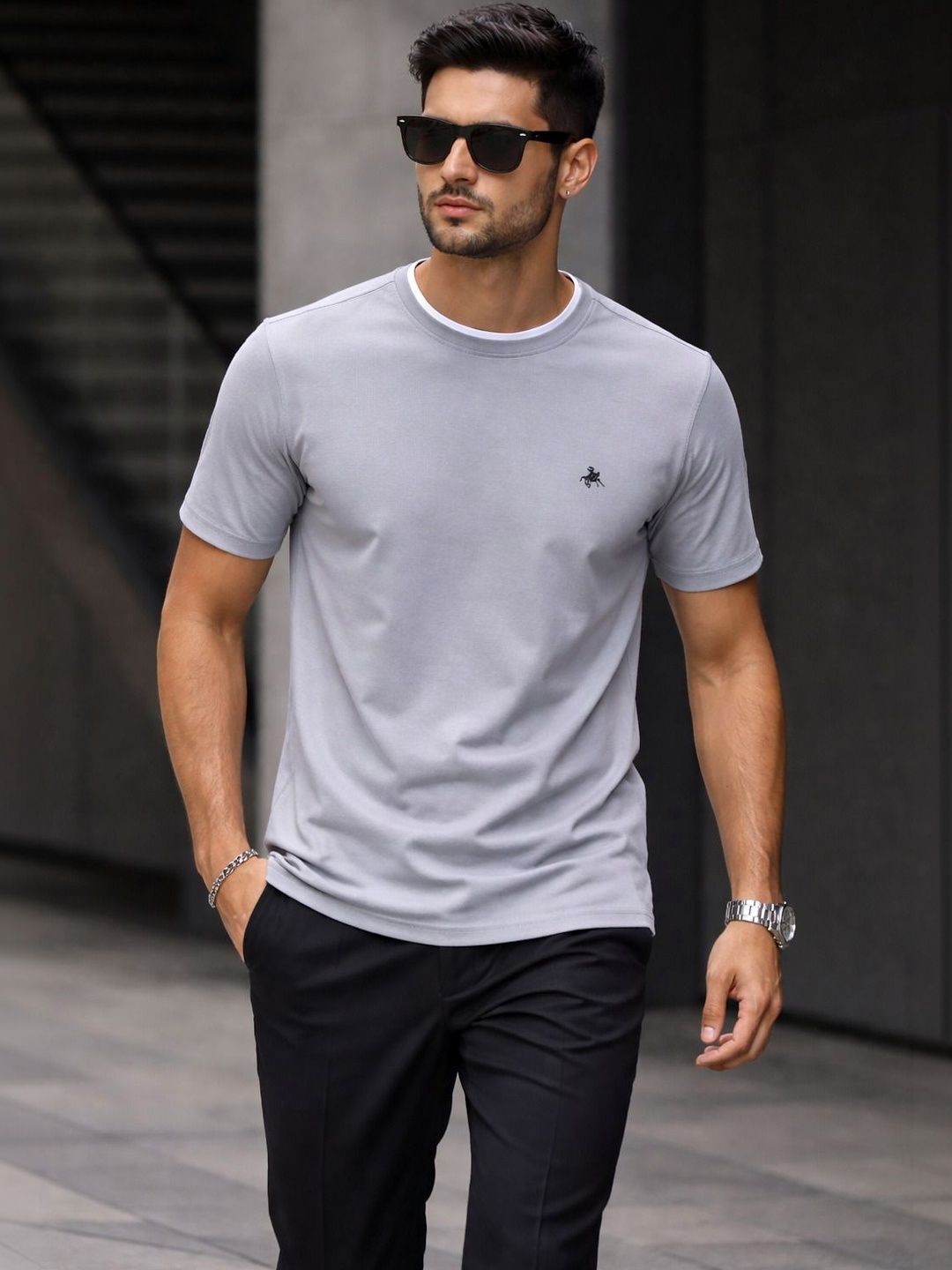 Parcel Yard Men Brand Logo T-shirt