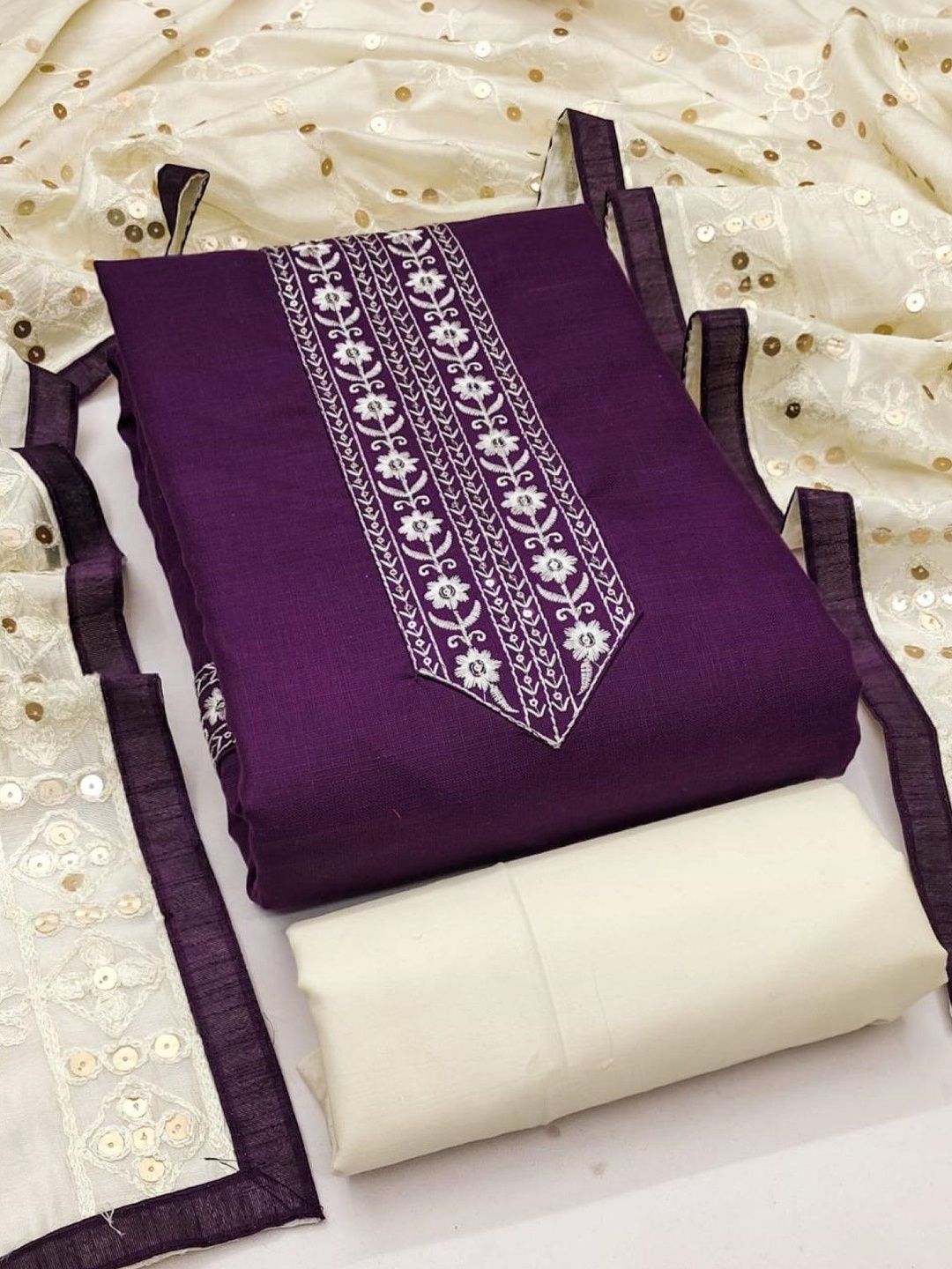 Dhaaga Ghar Embroidered Unstitched Dress Material