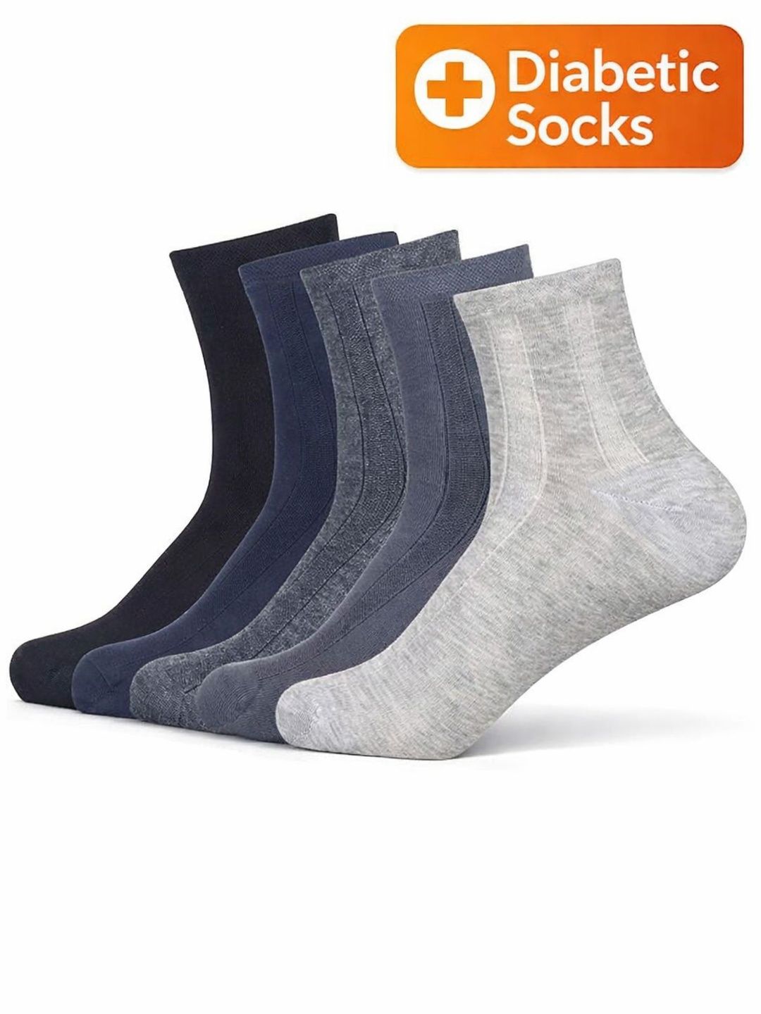 ZIBELL Men Pack of 5 Cotton Blend Assorted Patterned Above Ankle Socks