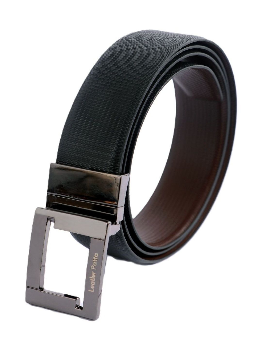 Leather Patta Men Textured Leather Reversible Belt