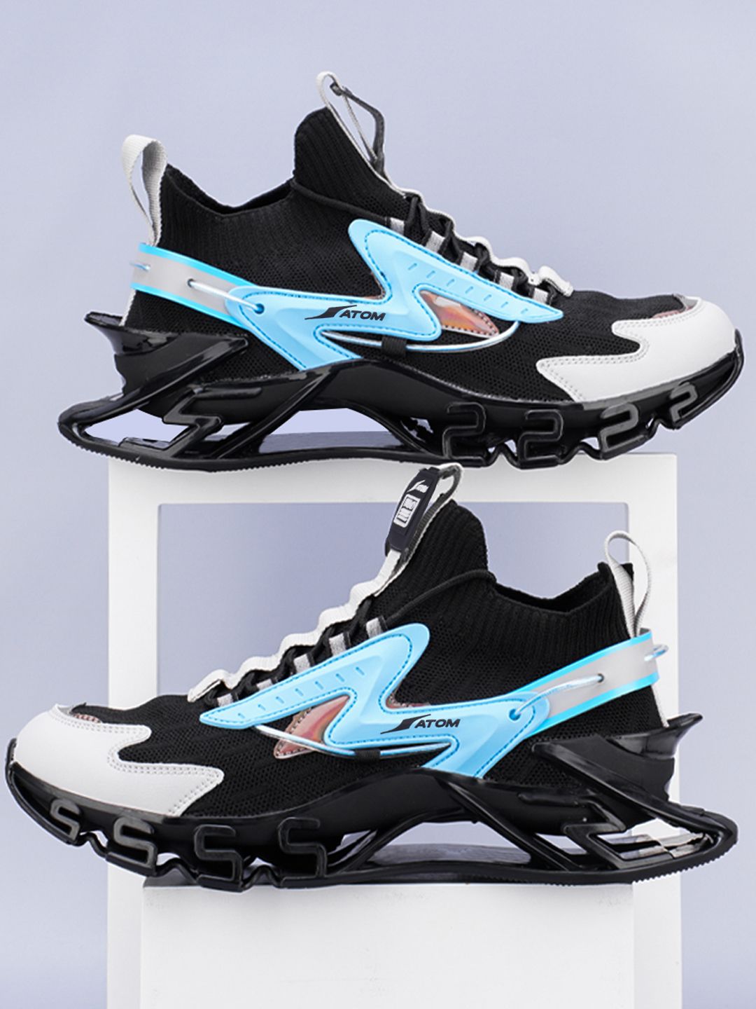 Atom Men Round Toe Lace Ups Mesh Sneakers