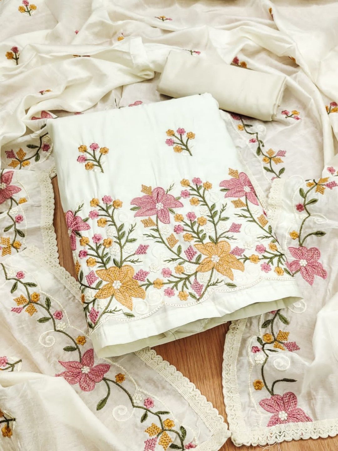 Dhaaga Ghar Embroidered Unstitched Dress Material