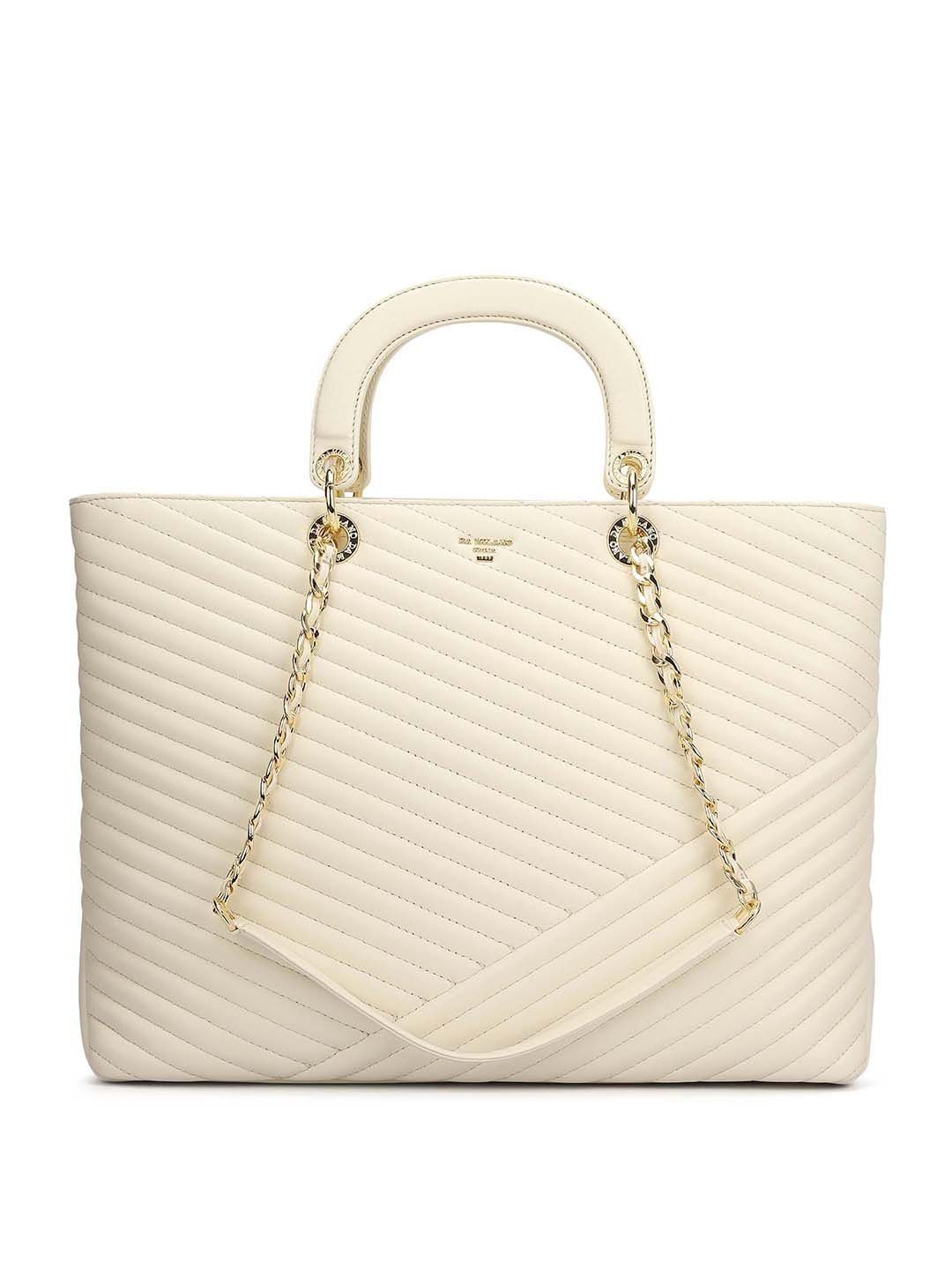 Da Milano Da Milano Leather Structured Tote Bag with Quilted
