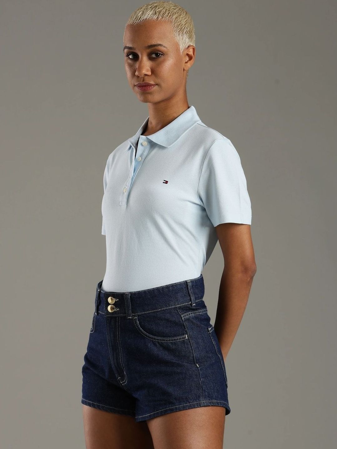 Brand Logo Polo Collar Slim Fit T-shirt