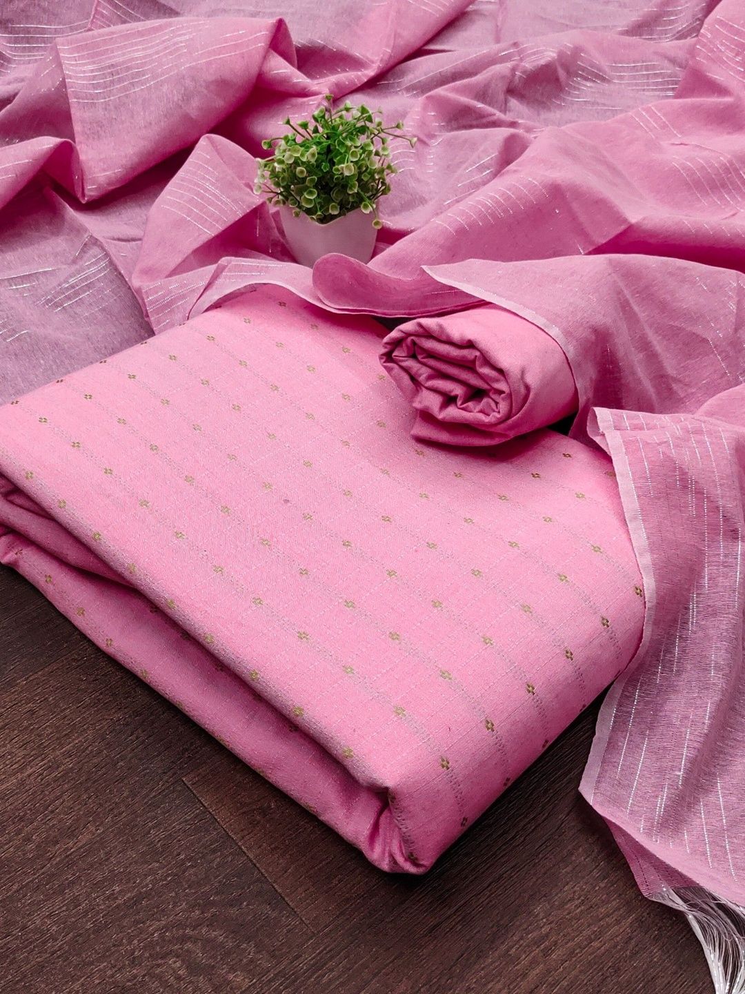 Dhaaga Ghar Embellished Pure Cotton Unstitched Dress Material