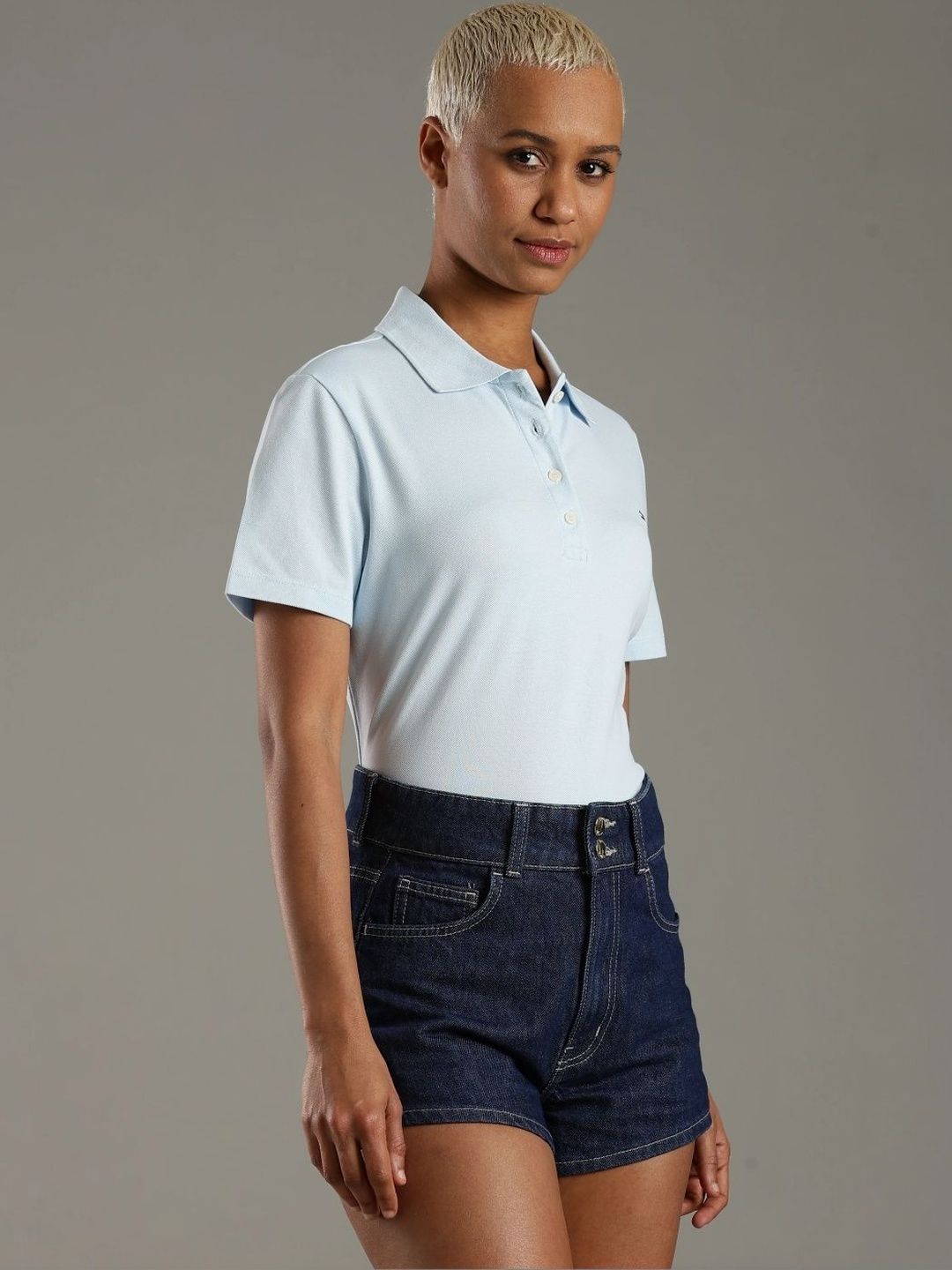 Brand Logo Polo Collar Slim Fit T-shirt