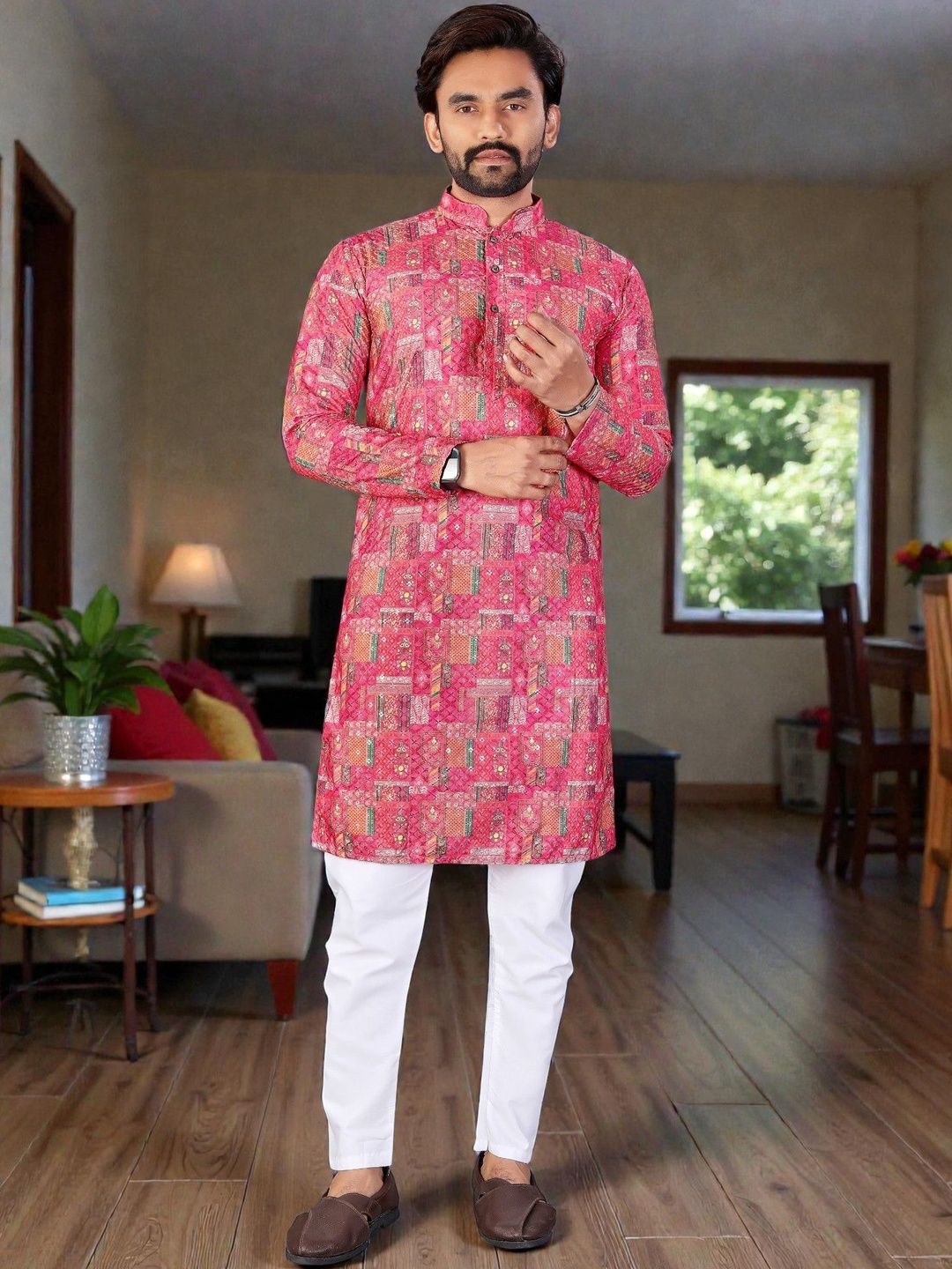 MAITHILI CREATION Men Embroidered Chikankari Kurta