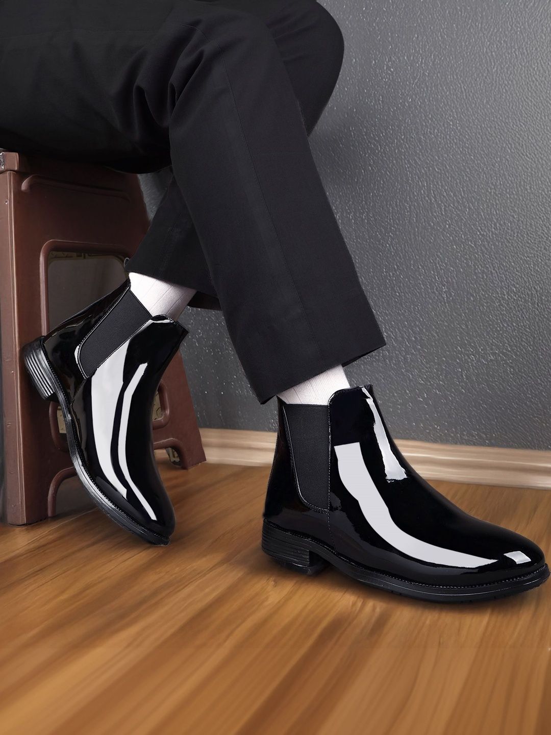 T-Rock Round Toe Slip-On Brogues Formal Shoes