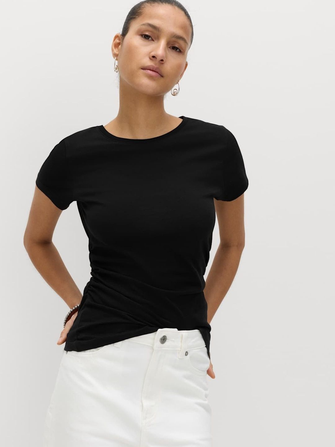 Marks & Spencer Marks & Spencer Pure Cotton Ruched T-Shirt
