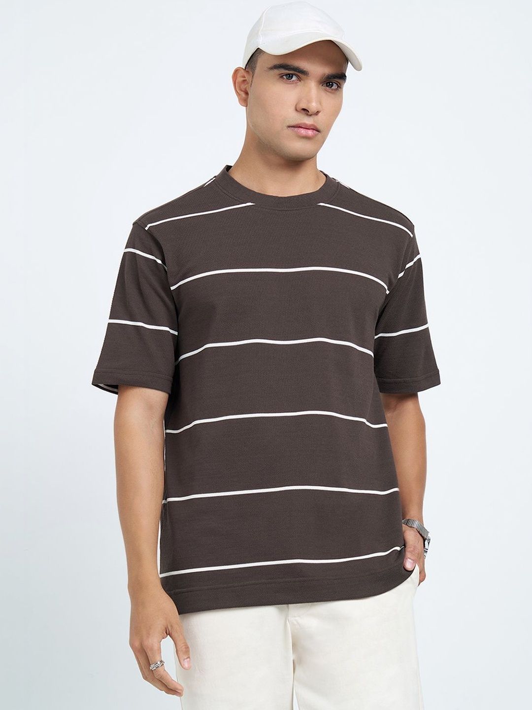 Peregrine by Pantaloons Men Striped T-shirt