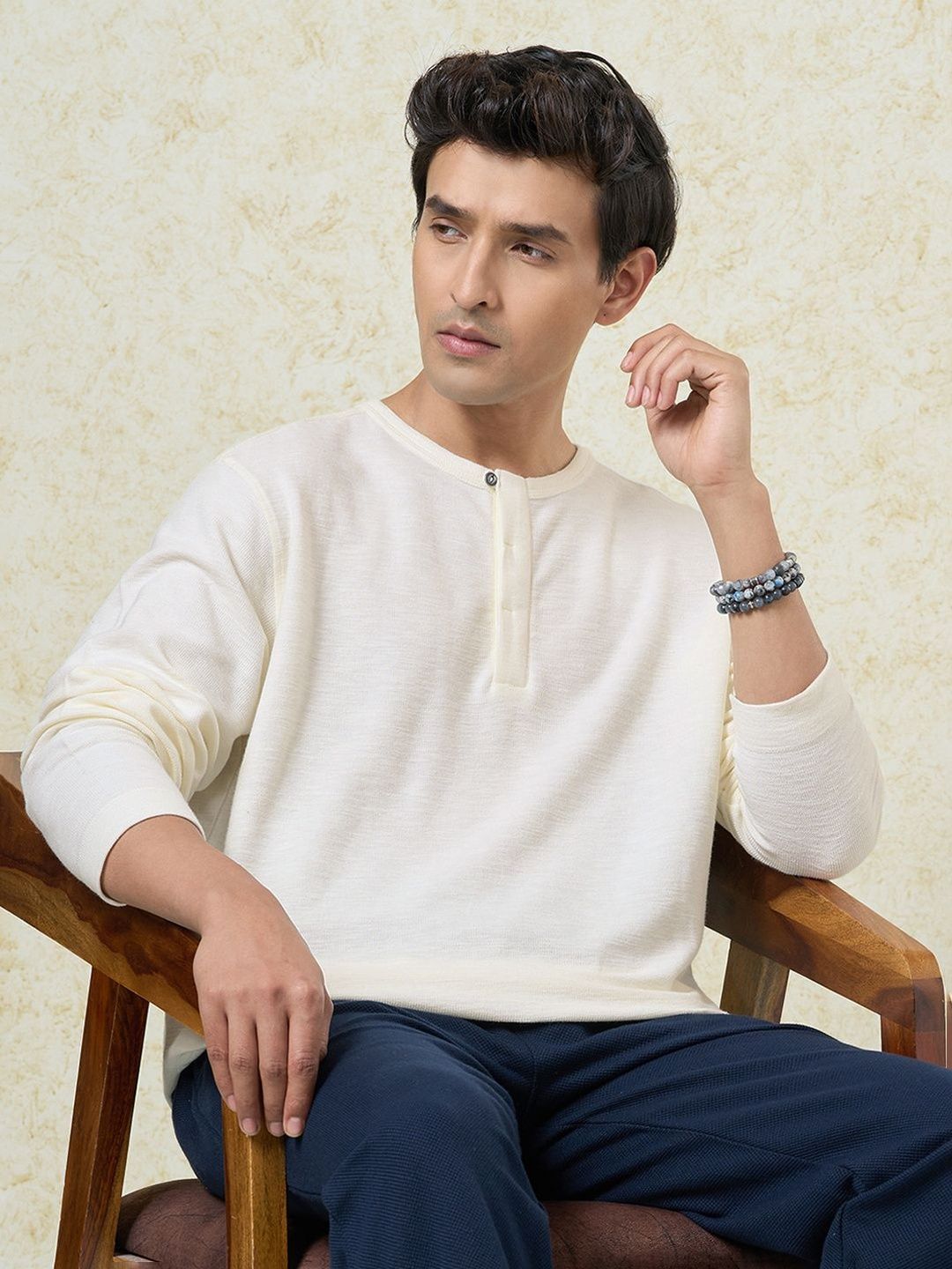 7 Alt by Pantaloons Men Henley Neck T-shirt
