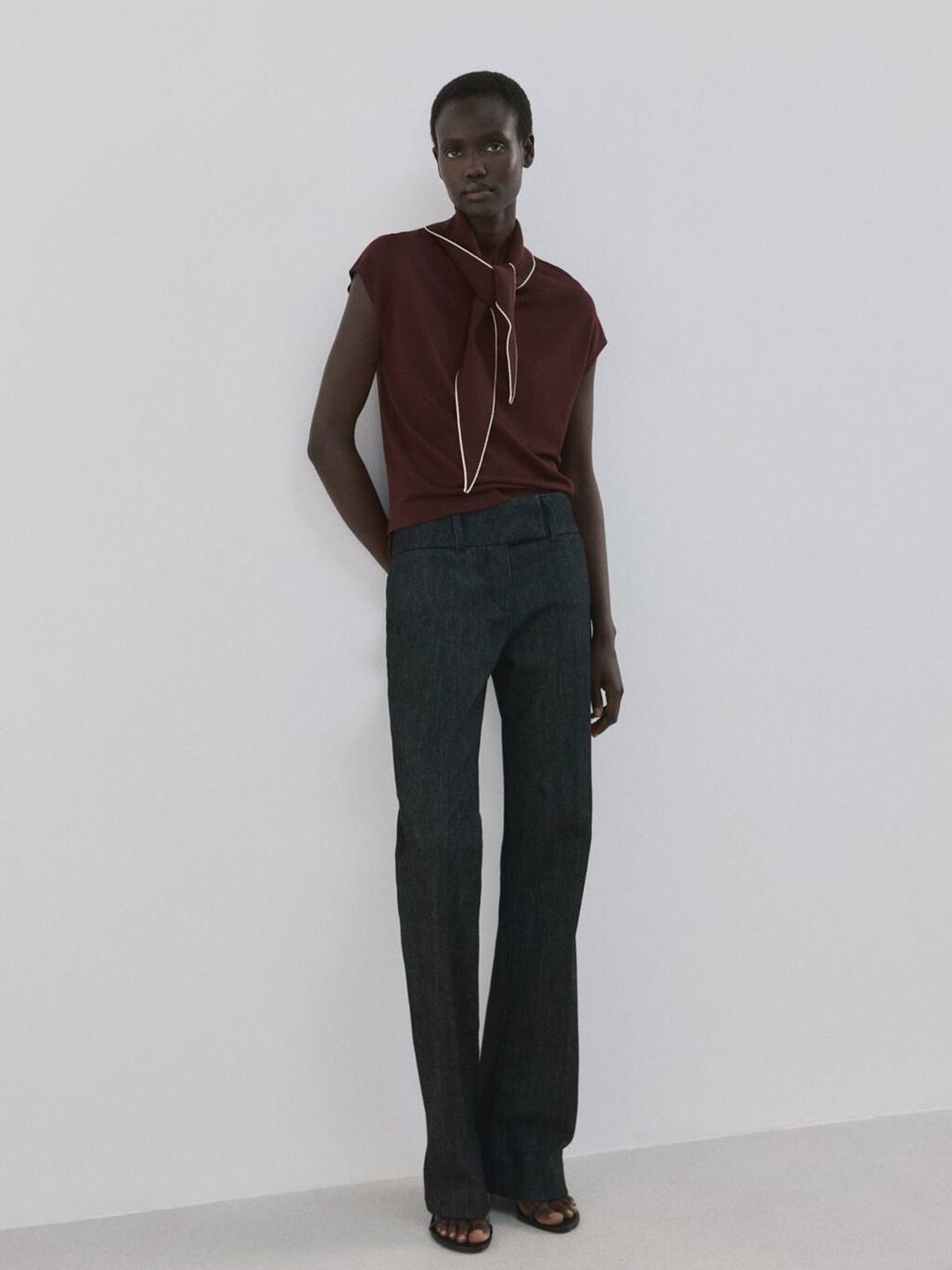Tie-Up Neck Casual Top