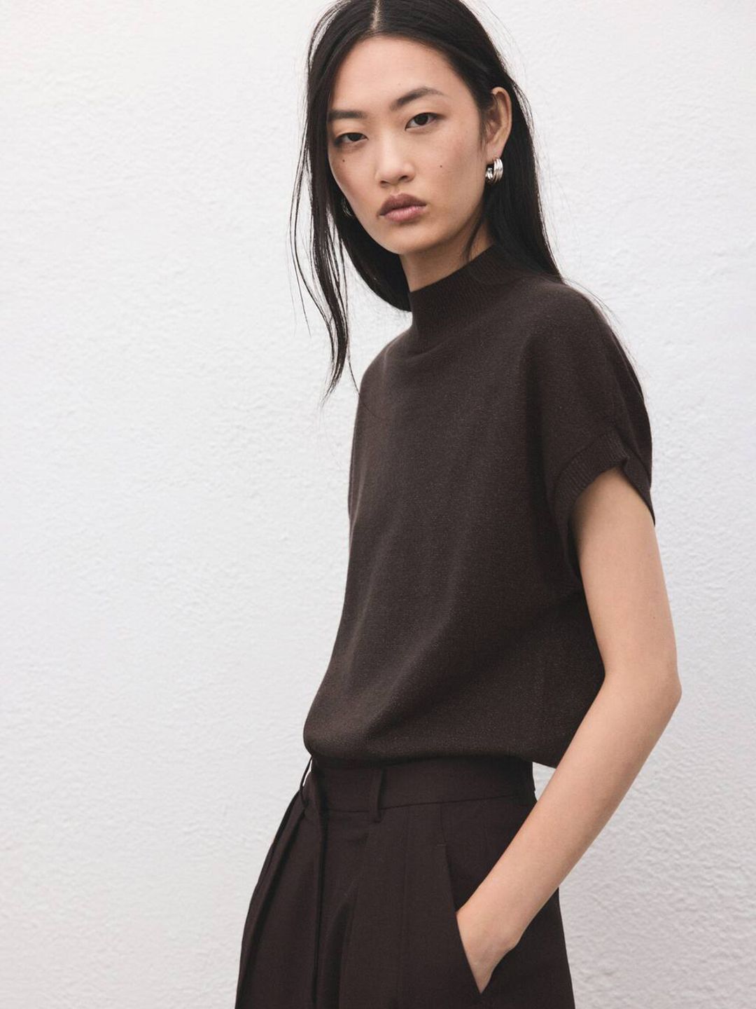 High Neck Knitted Casual Top