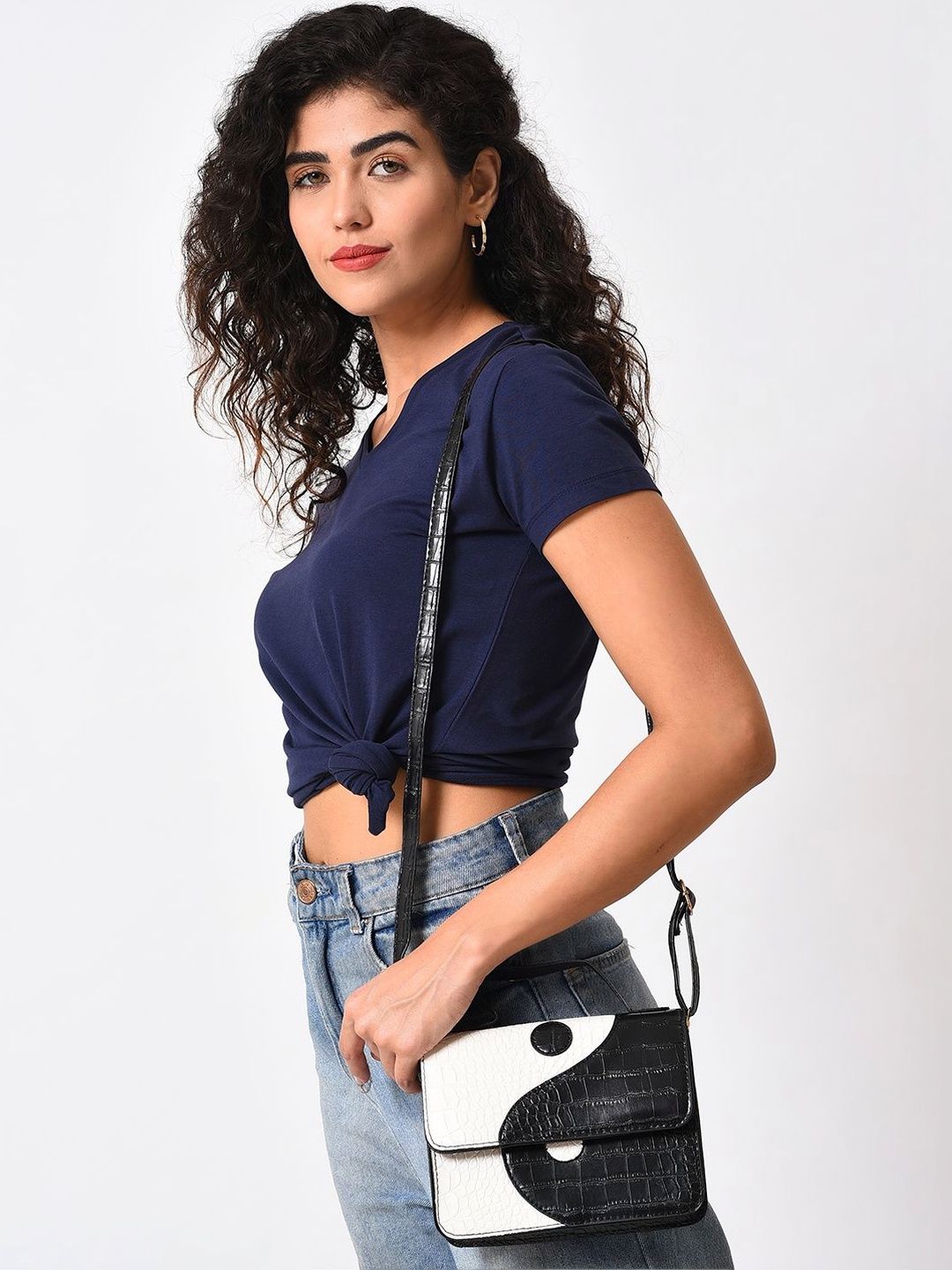 HAUTE SAUCE Colourblocked PU Sling Bag