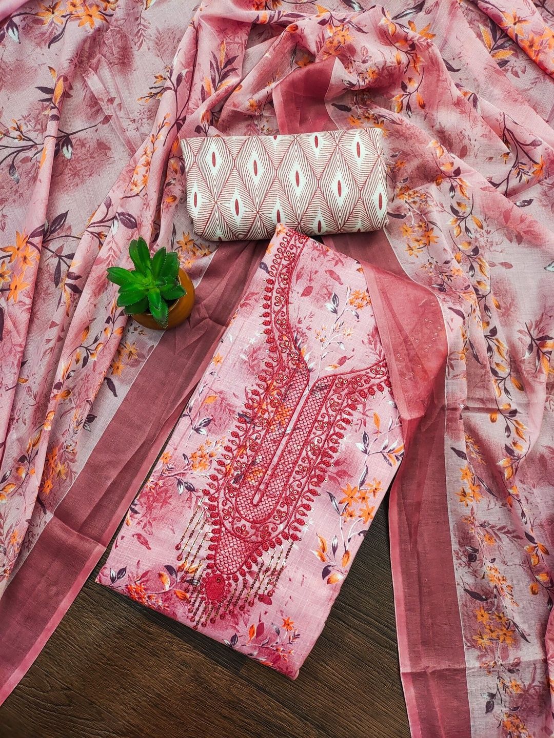 Dhaaga Ghar Printed Pure Cotton Unstitched Dress Material