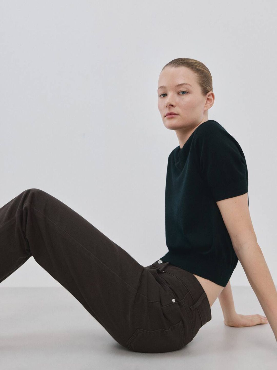 Straight Fit Mid-Rise Pure Cotton Jeans