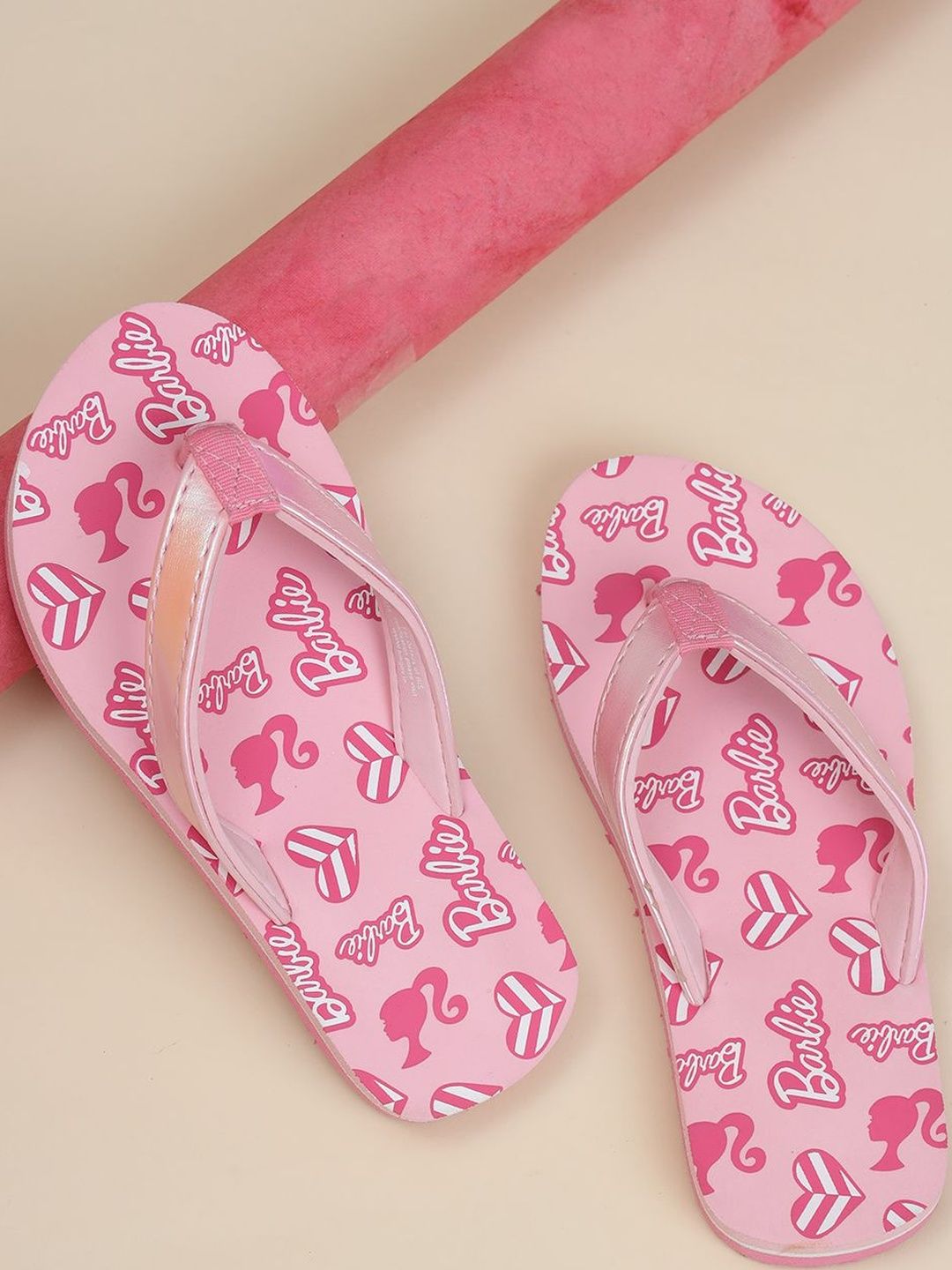 Kids Ville Girls Barbie Printed Thong Flip-Flops