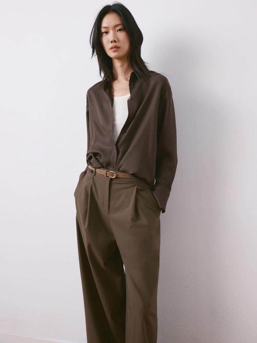 Spread Collar Casual Shirt