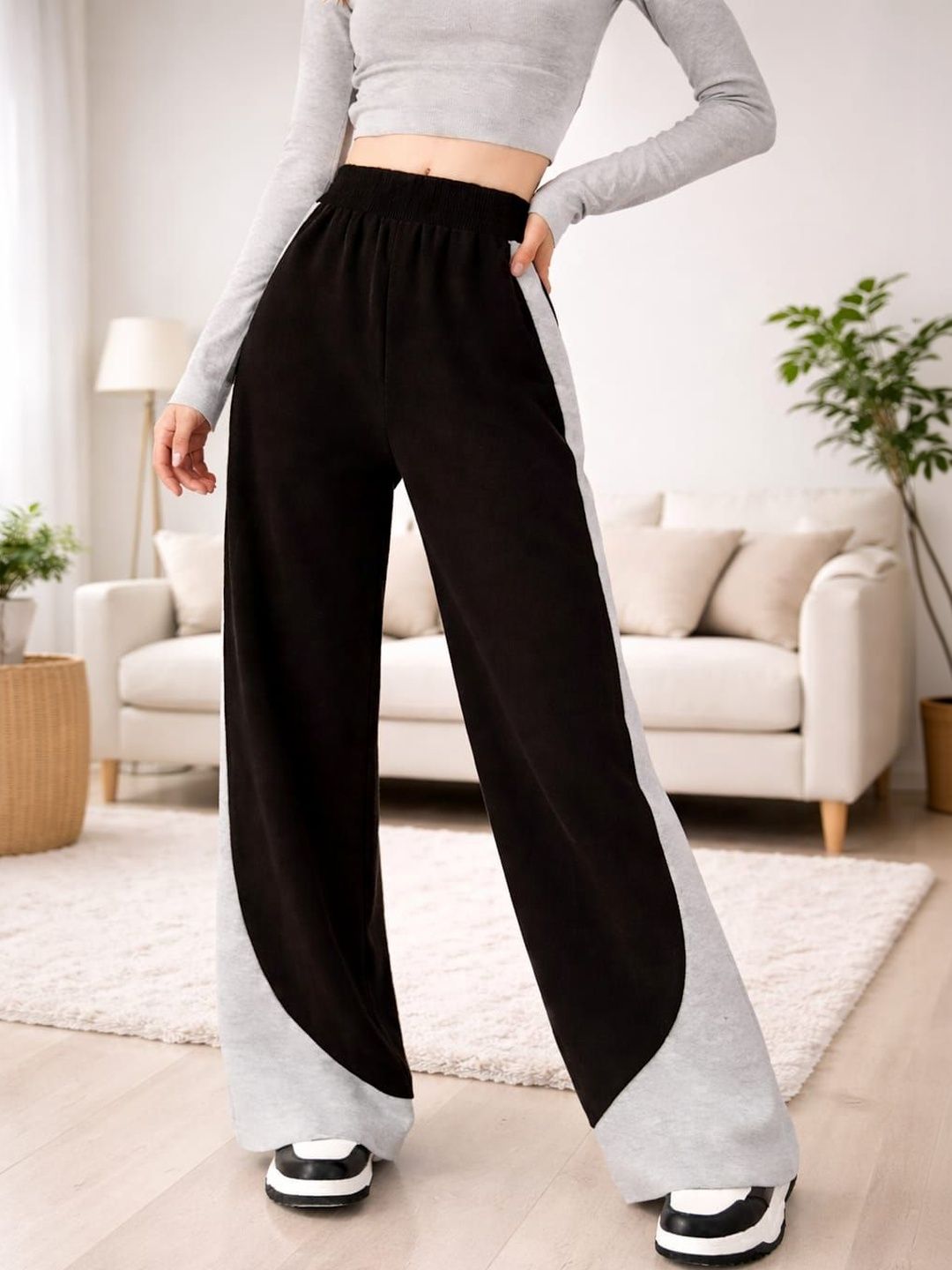 ALIZA ALIZA Women Regular Fit Colourblocked Track Pants