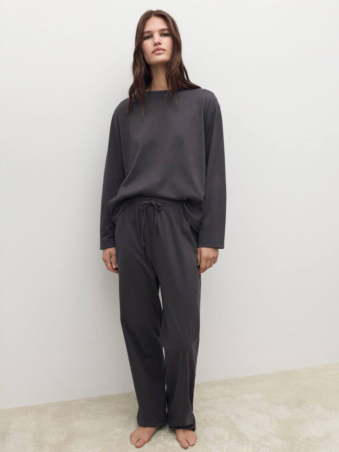 Mid-Rise Relaxed Fit Pure Cotton Lounge Pant