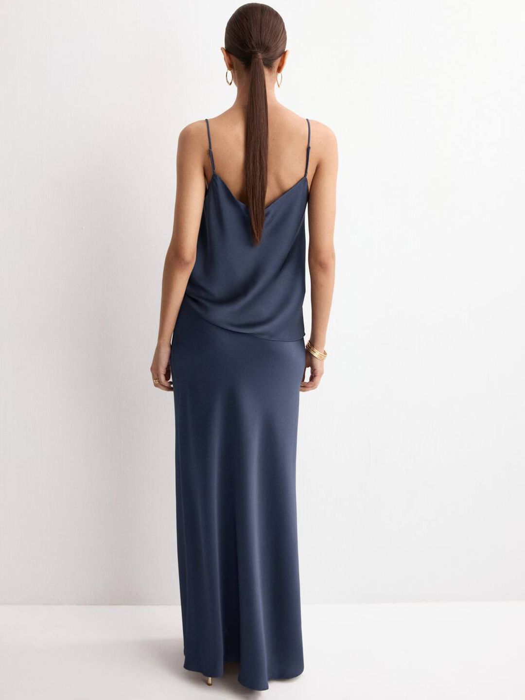 Satin A-line Maxi Skirt