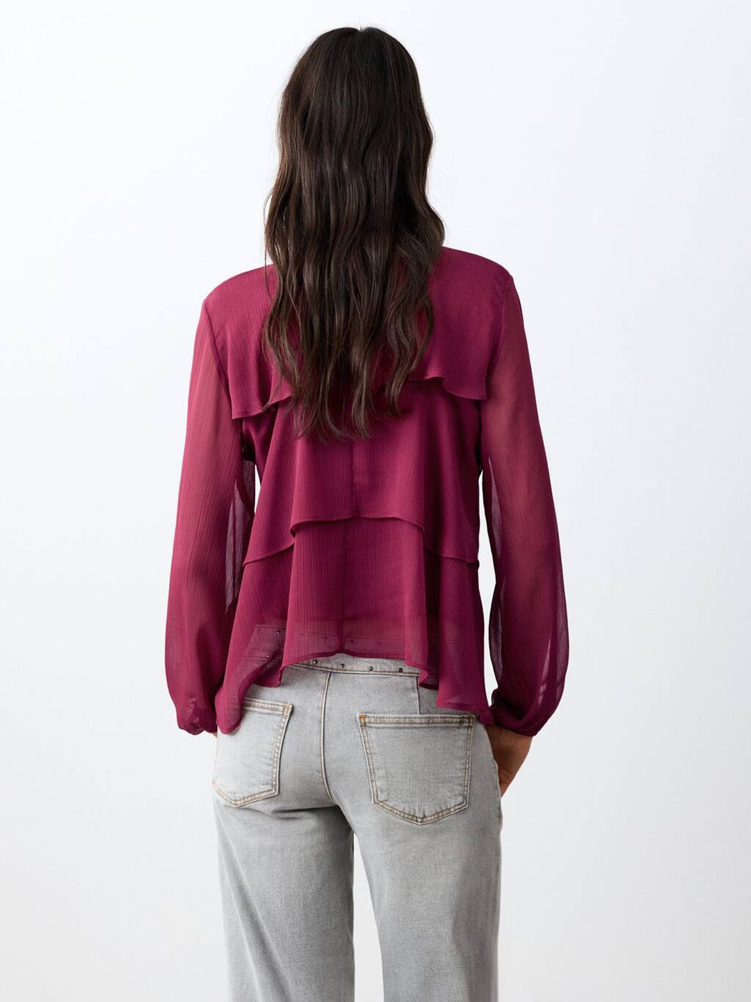 Ruffled Long Sleeves Top