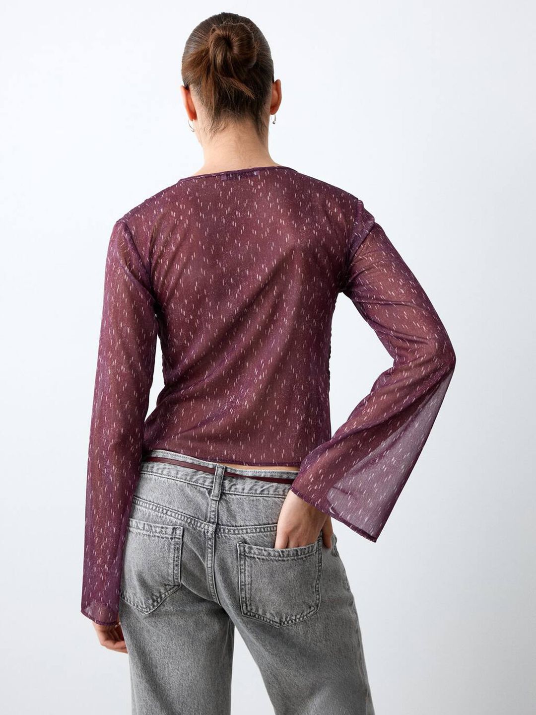 Geometric Printed Smocked Top
