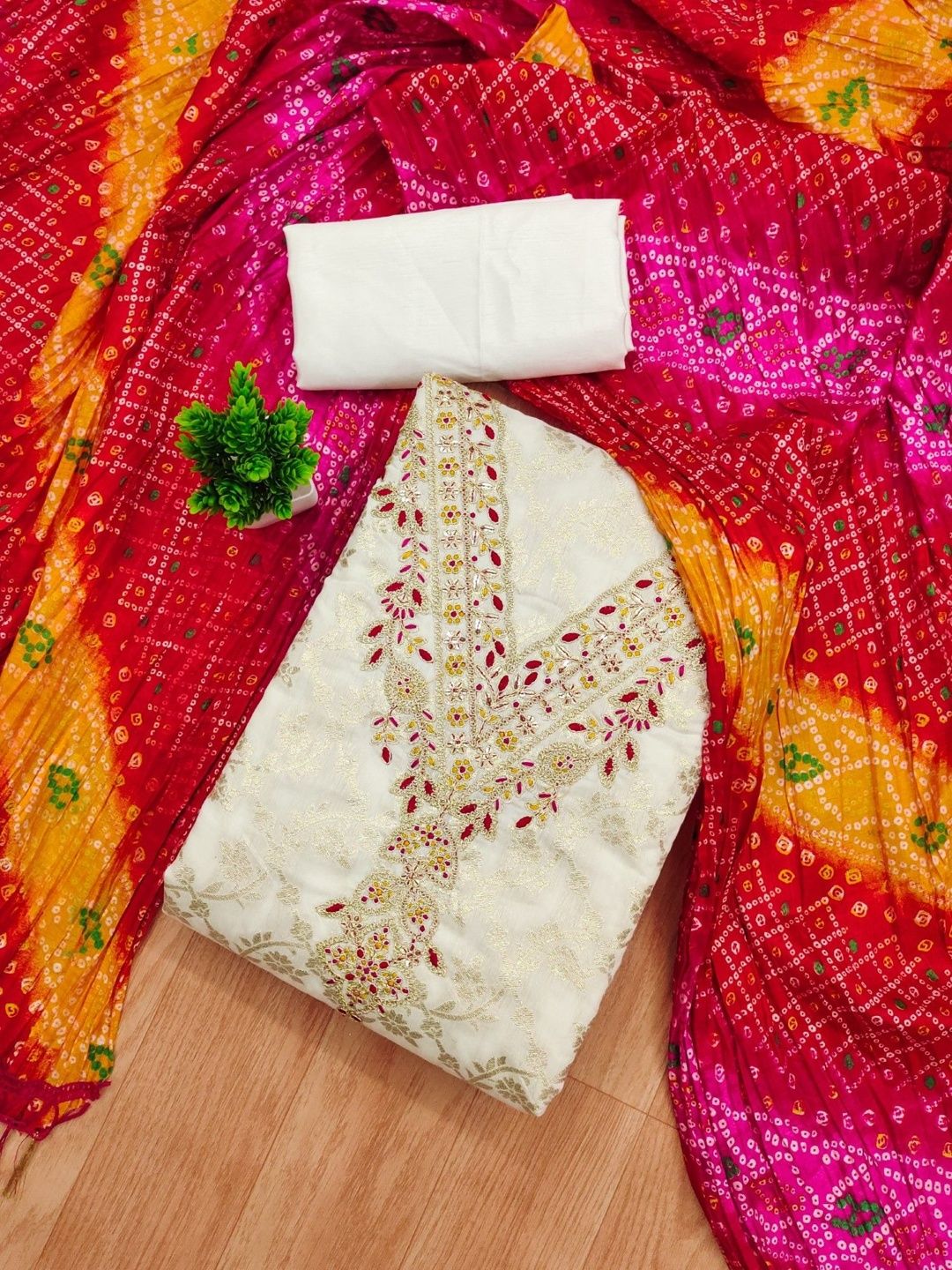 Dhaaga Ghar Embroidered Unstitched Dress Material