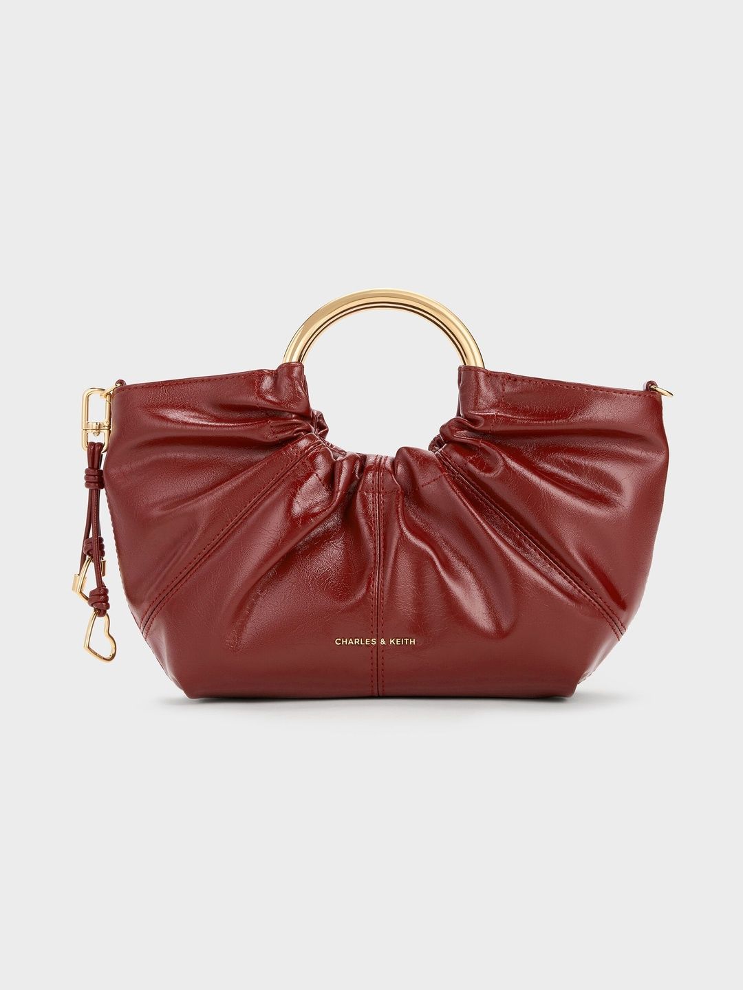 Ciara Ruched Metal-Handle Tote Bag